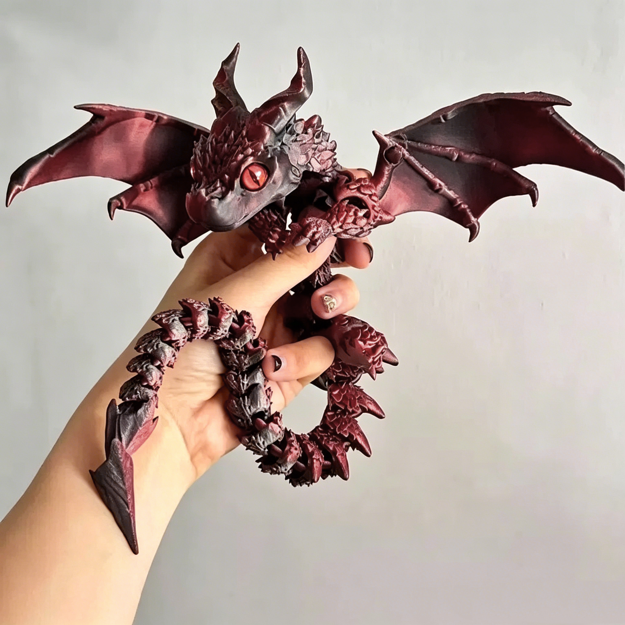 Resin Art Sculptures - 3D Printed Winged Carriage Dragon Figurine