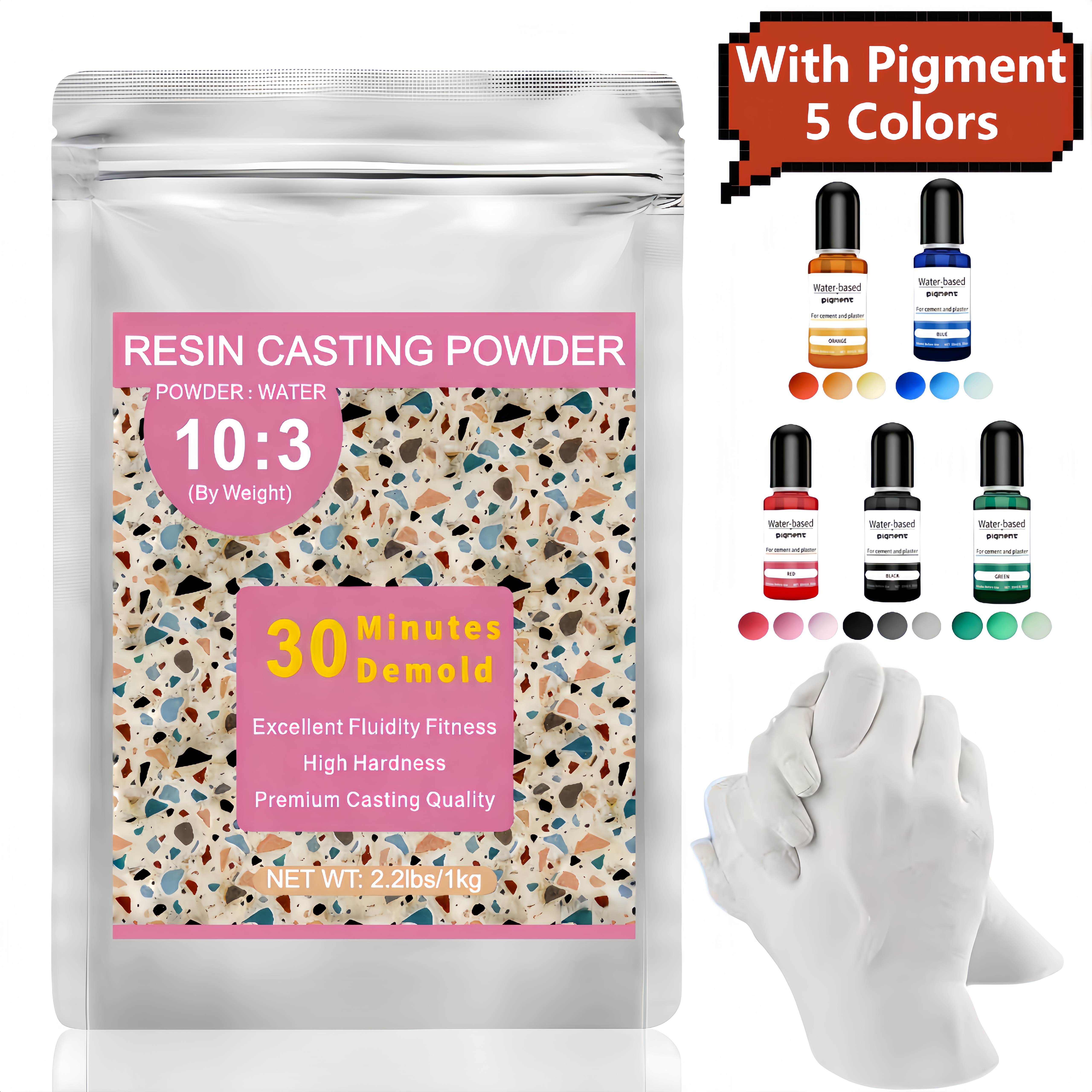 Resin Art Sculptures - Resin Casting Powder, Bubble-Free Jewelry Plaster,