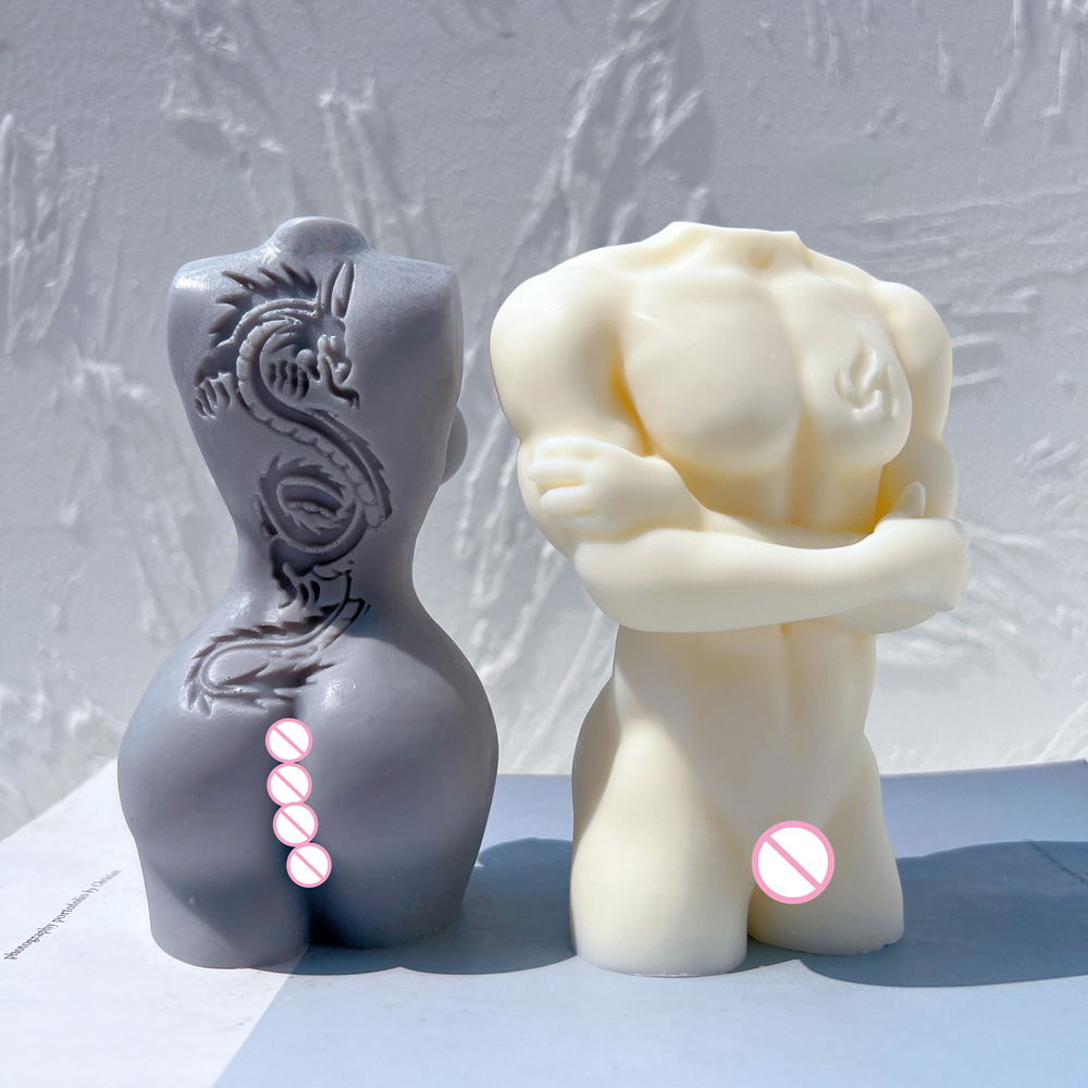 Resin Art Sculptures - 3 Designs Dragon Tattoo Man Woman