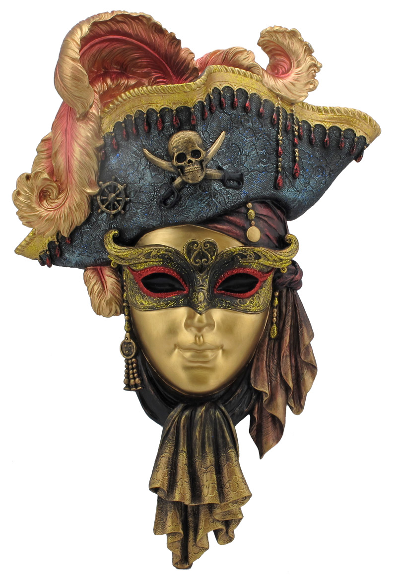 Resin Art Wedding Gift - Venetian Pirate Carnival Mask Wall Decor