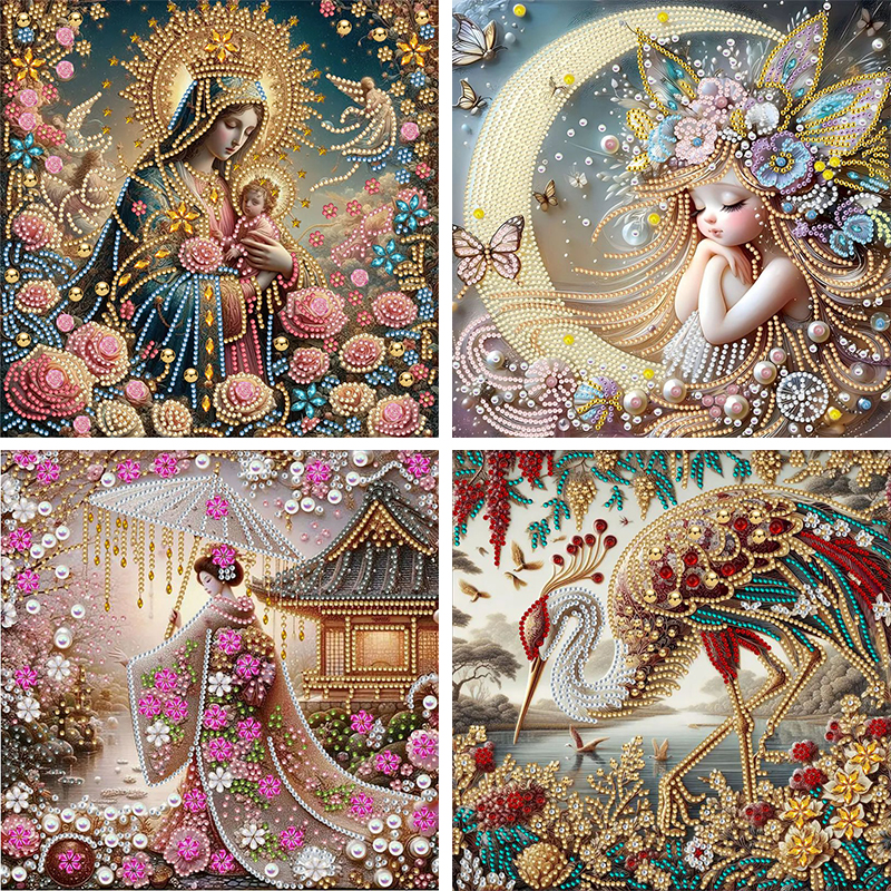 Resin Art Wallpaper - GATYZTORY Angel Special Shape Diamond Wall