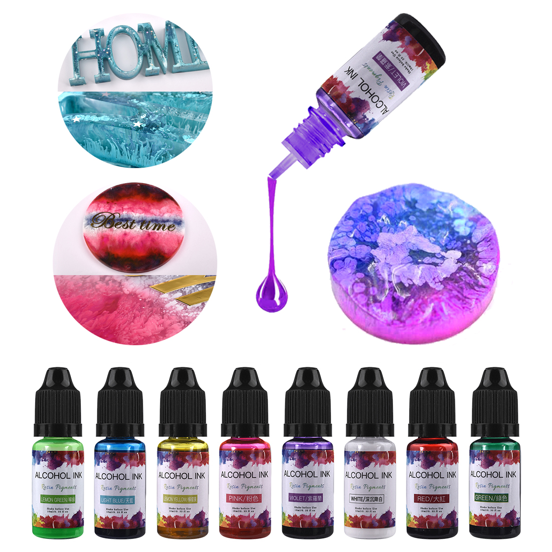 Resin Pigment Alcohol Ink - 10ml/15ml Art Ink Alcohol Resin Pigment