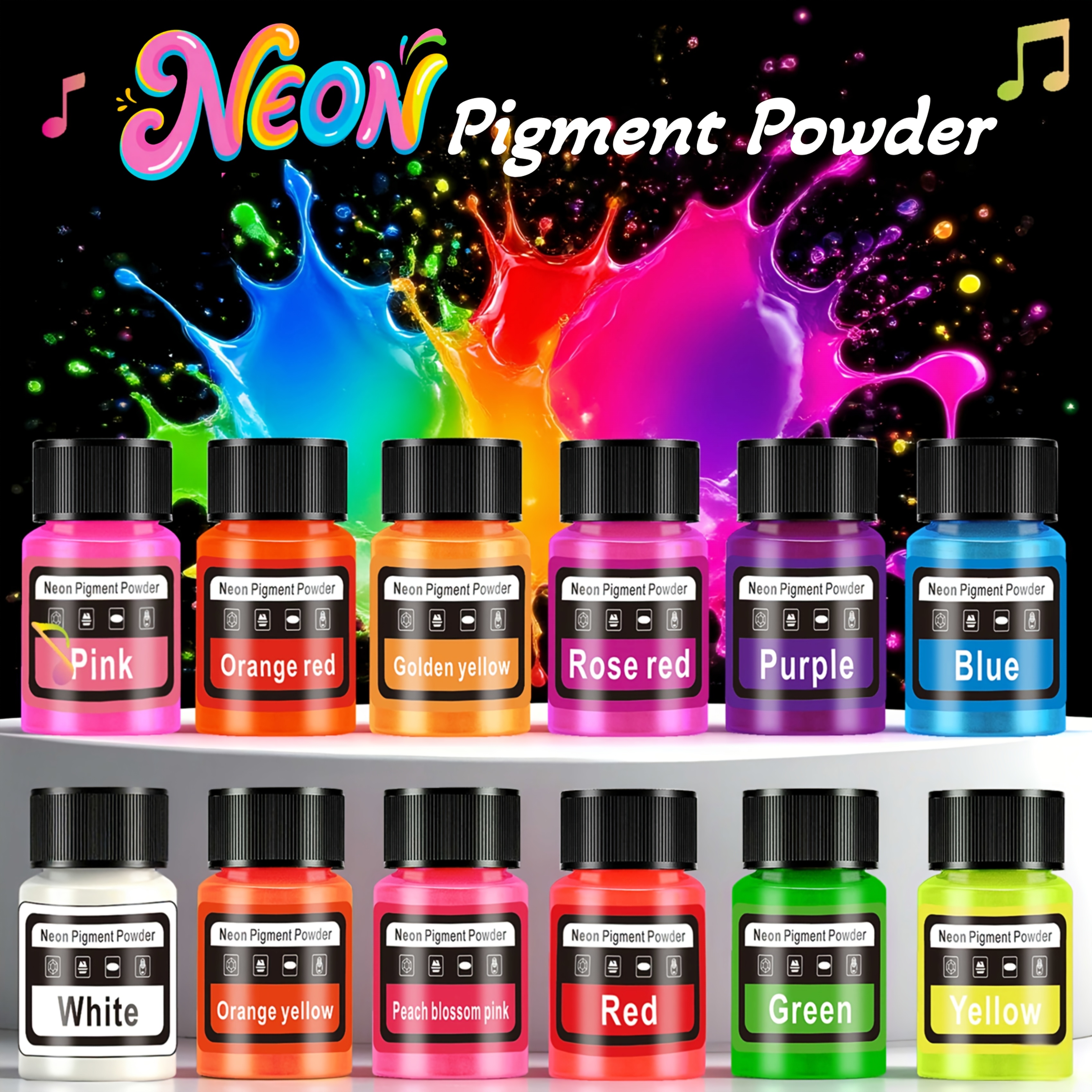 Resin Color Paste - Fluorescent Powder/Neon Resin Dye, 6 Colors,
