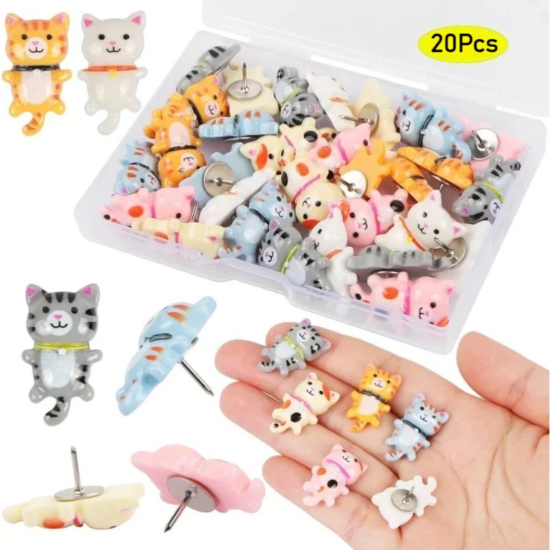 20Pcs Cute Resin Cat Push Pins - Resin Art On Wall recensie en prijs