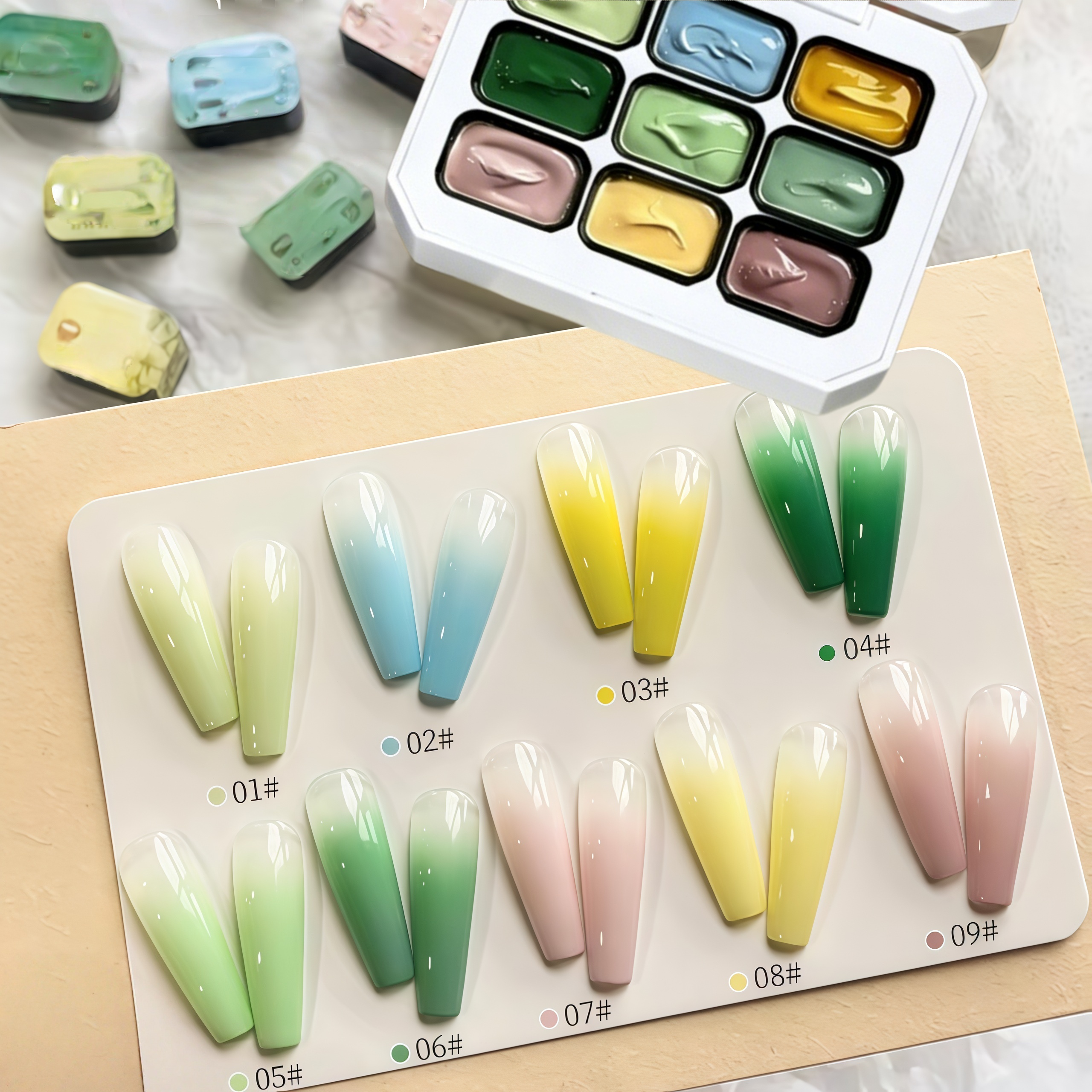 9-Color Solid Nail Polish, Bea - Resin Color Paste recensie en prijs