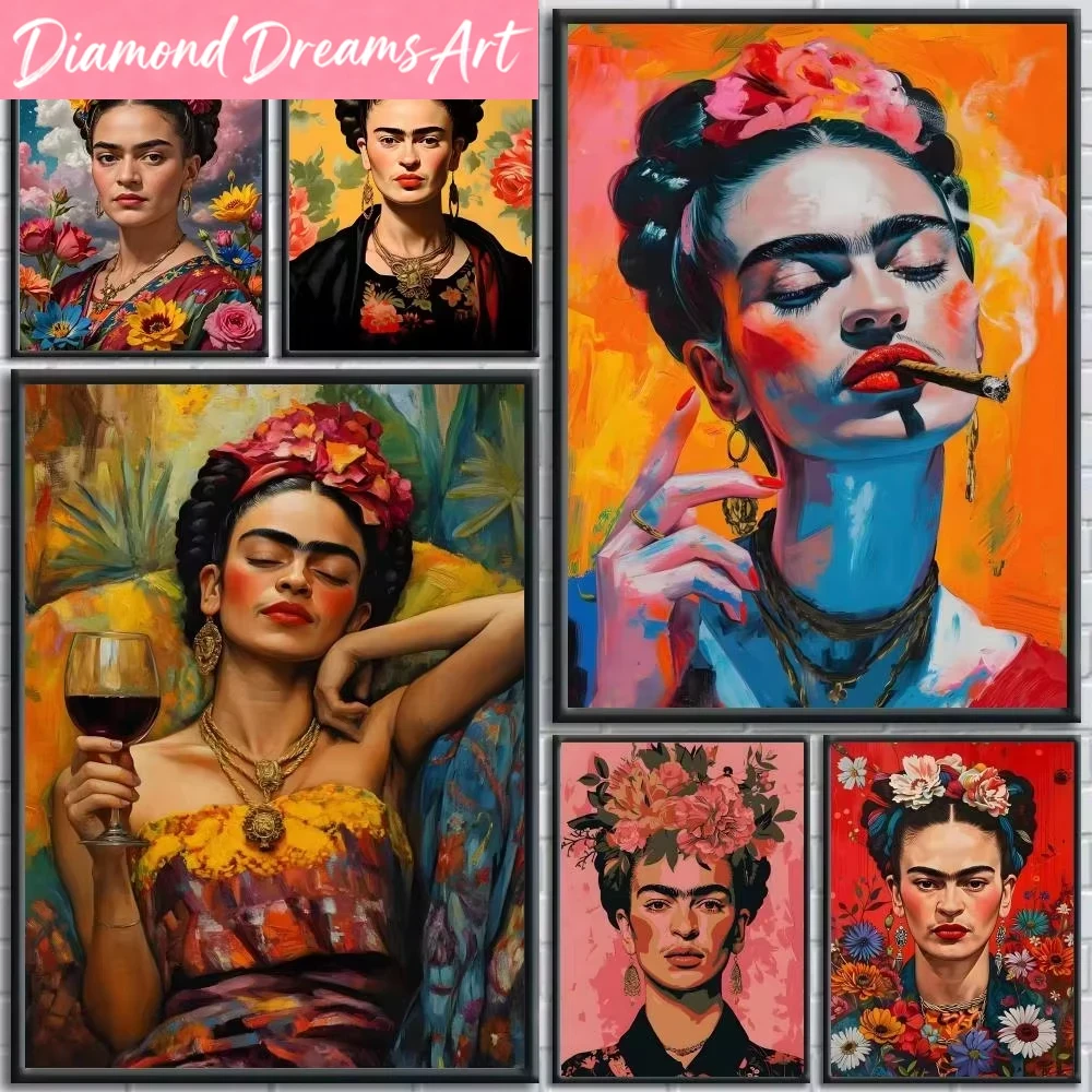 Frameless,Frida Kahlo Style An - Resin Art Wallpaper recensie en prijs