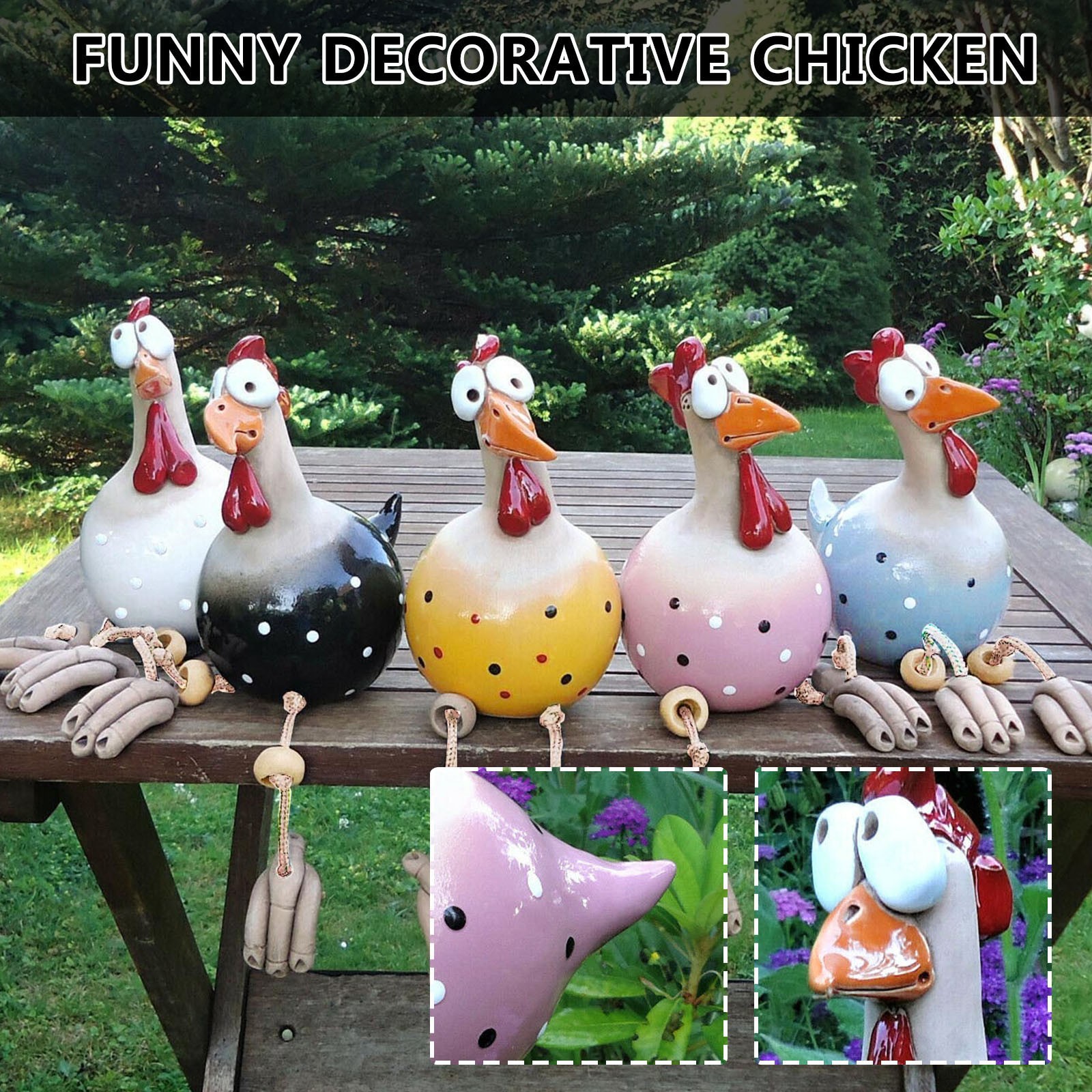 Funny Chicken Fence Decor Resi - Resin Art Sculptures recensie en prijs