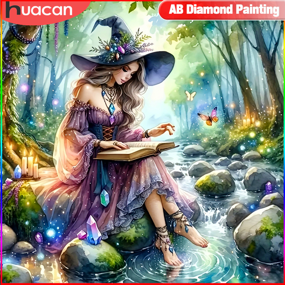 HUACAN Diamond Embroidery Witc - Resin Art Wallpaper recensie en prijs