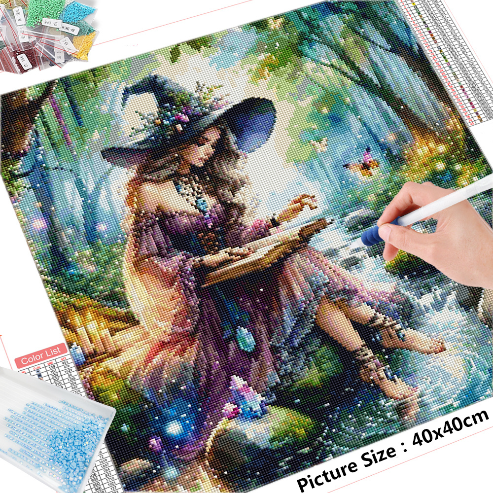 HUACAN Diamond Embroidery Witc - Resin Art Wallpaper recensie en prijs