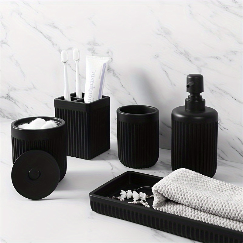 Matte Black Bathroom Accessori - Resin Art All recensie en prijs