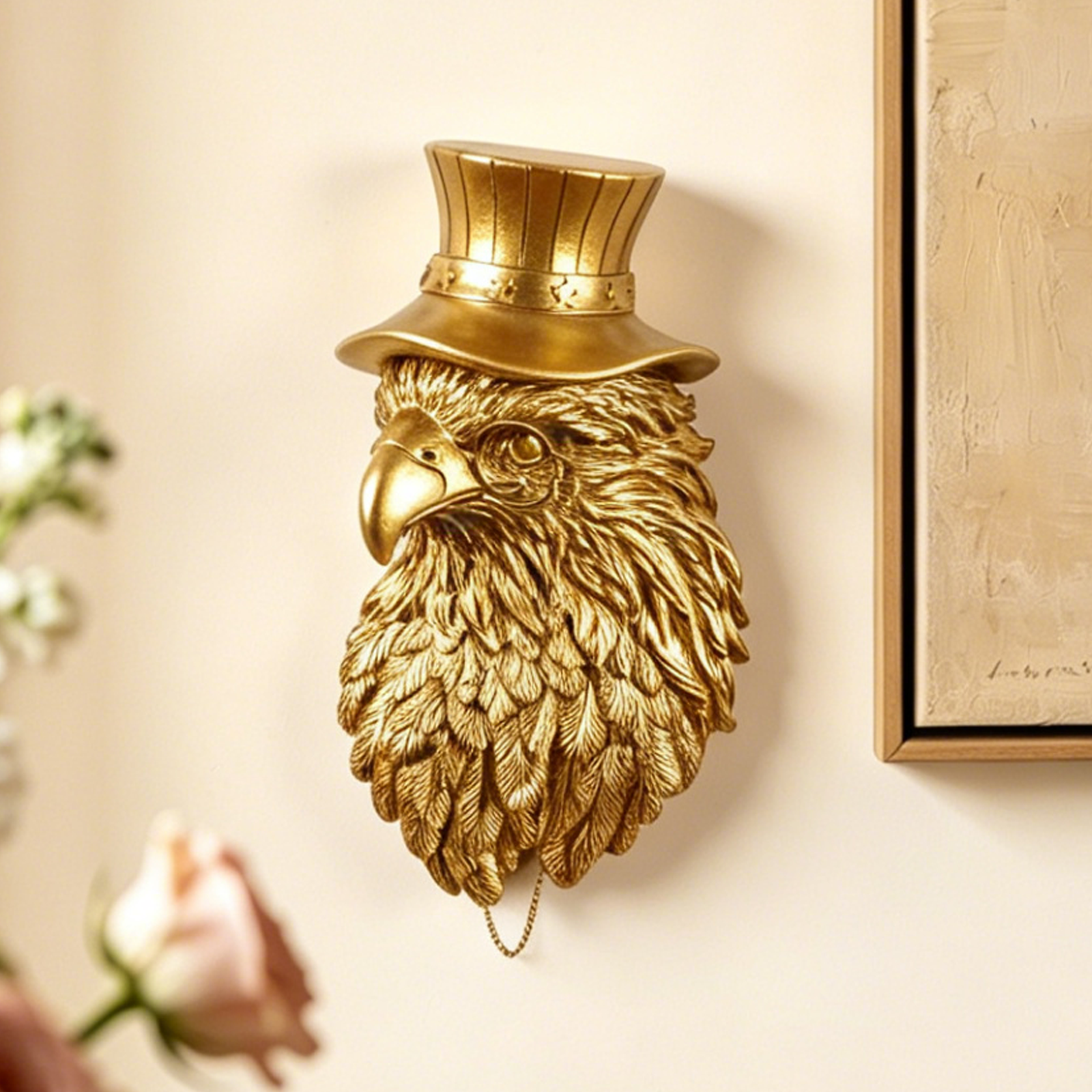 Gold Eagle Head Wall Decor wit - Resin Art Sculptures recensie en prijs