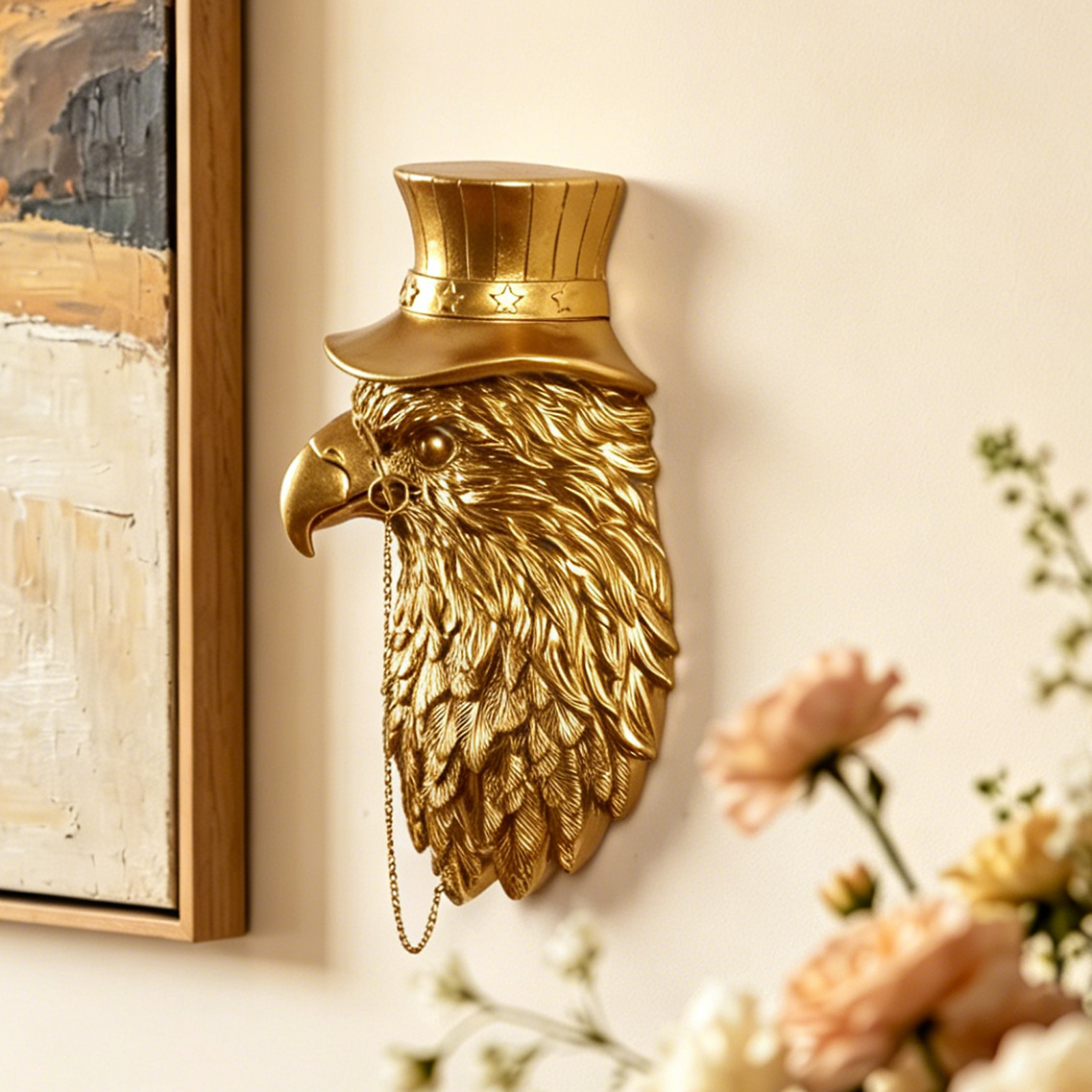 Gold Eagle Head Wall Decor wit - Resin Art Sculptures recensie en prijs