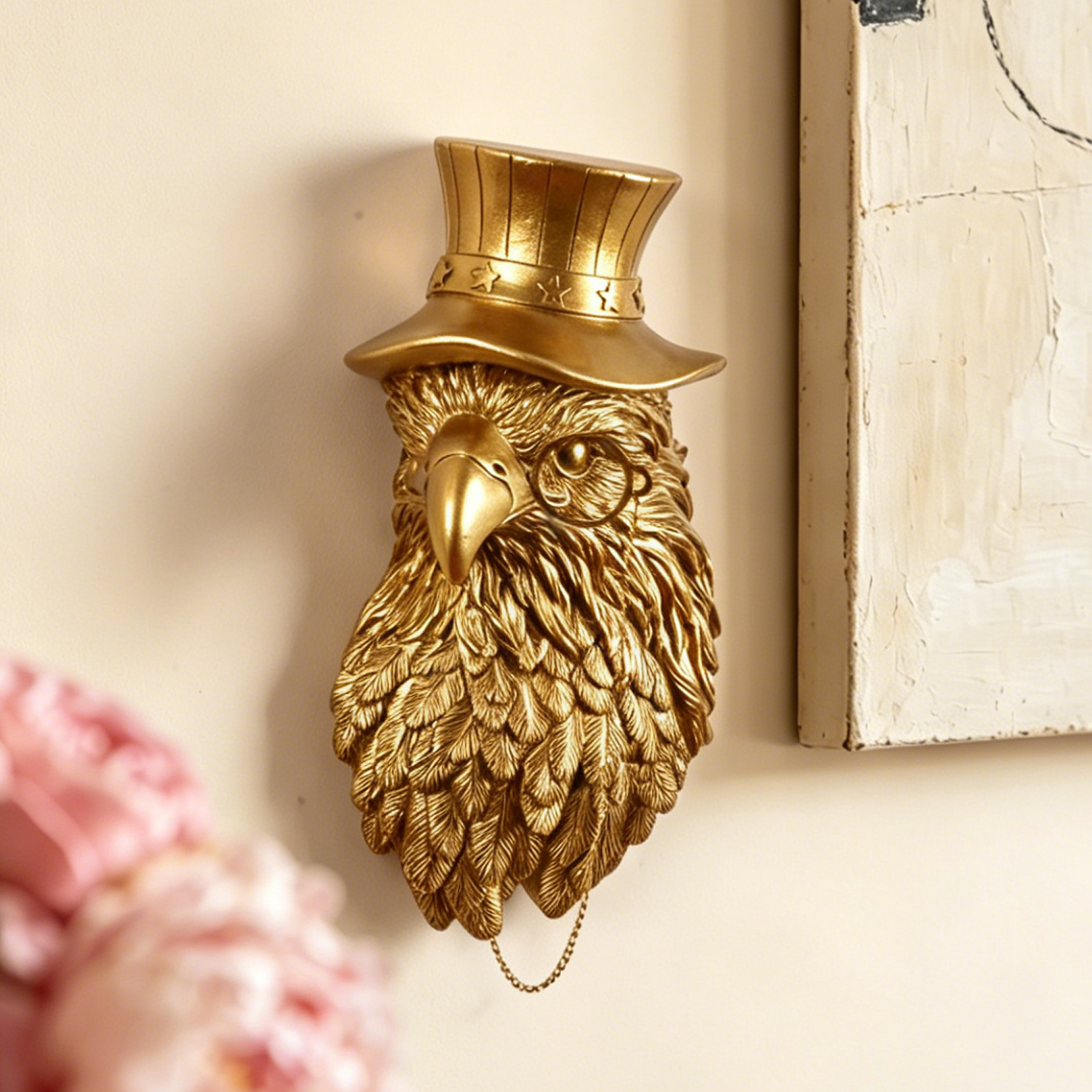 Gold Eagle Head Wall Decor wit - Resin Art Sculptures recensie en prijs