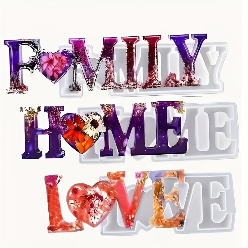 3Pcs Heart Slogan Silicone Res - Resin Art On Wall recensie en prijs