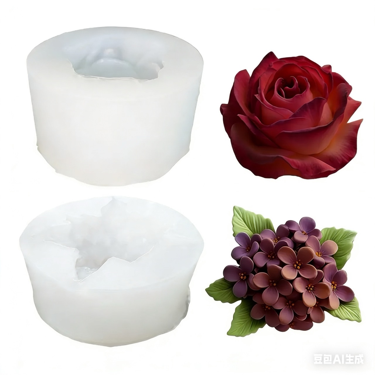 2-Piece 3D Rose and Lilac Sili - Resin Art All recensie en prijs
