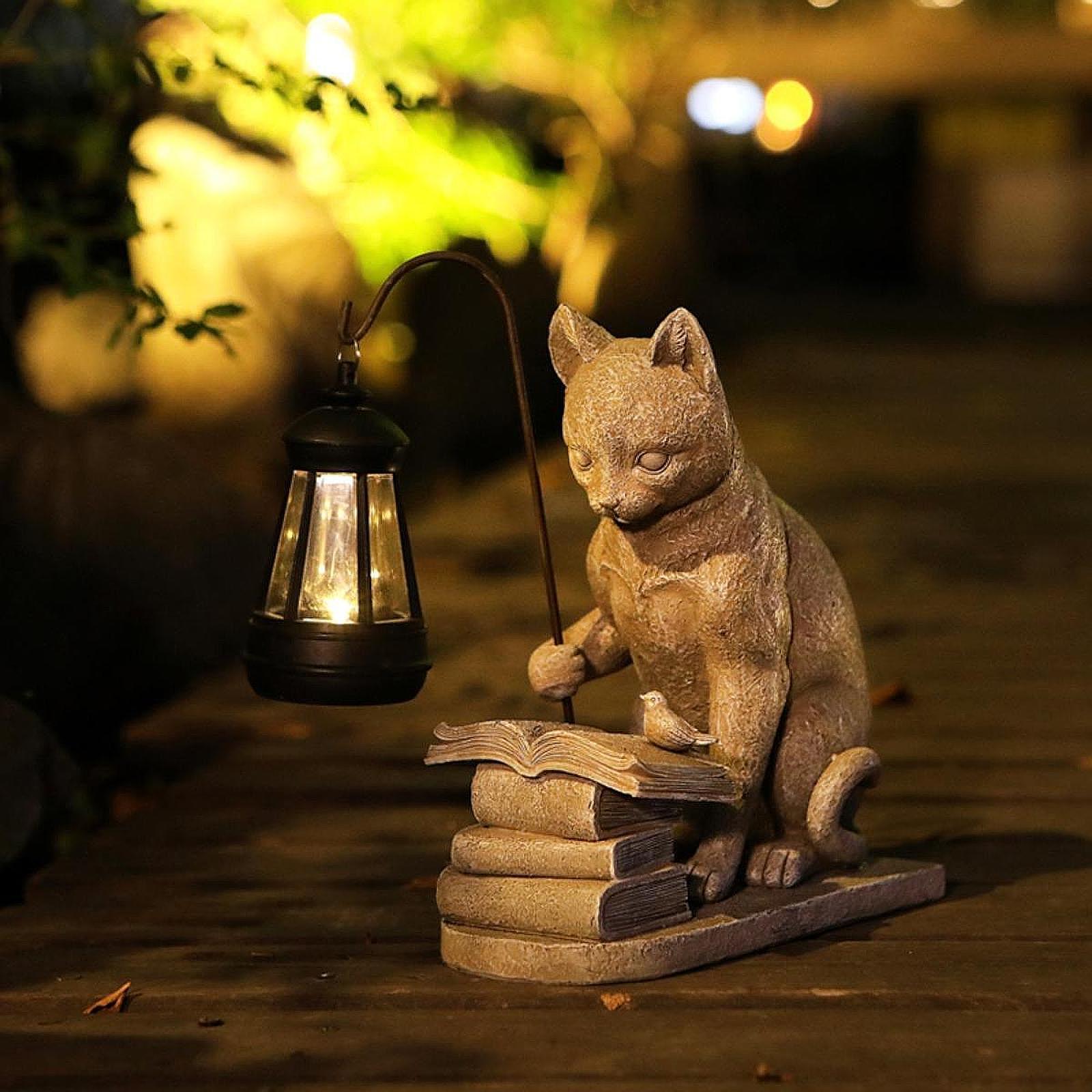 Cat Solar Garden Mini Statue S - Resin Art Sculptures recensie en prijs