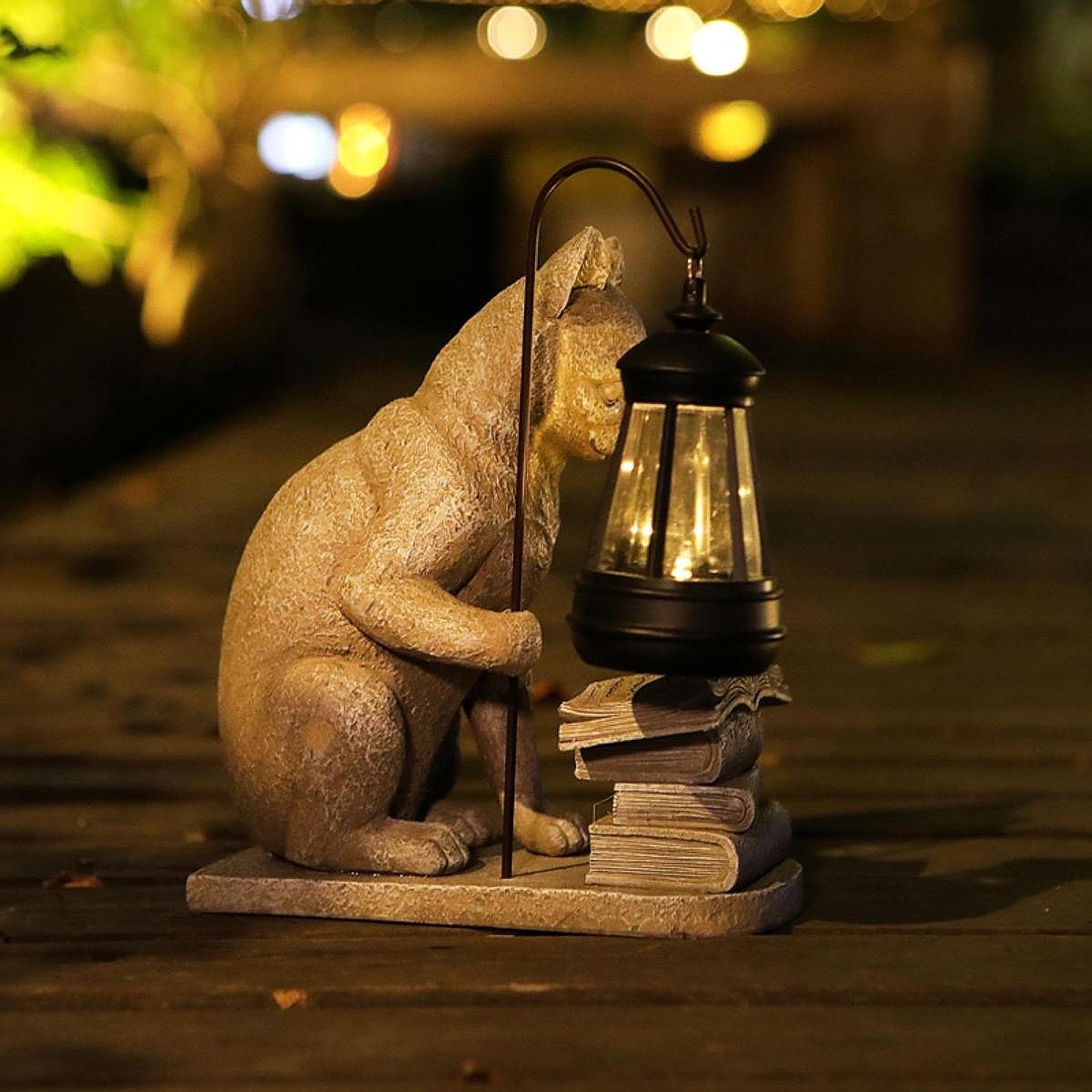 Cat Solar Garden Mini Statue S - Resin Art Sculptures recensie en prijs