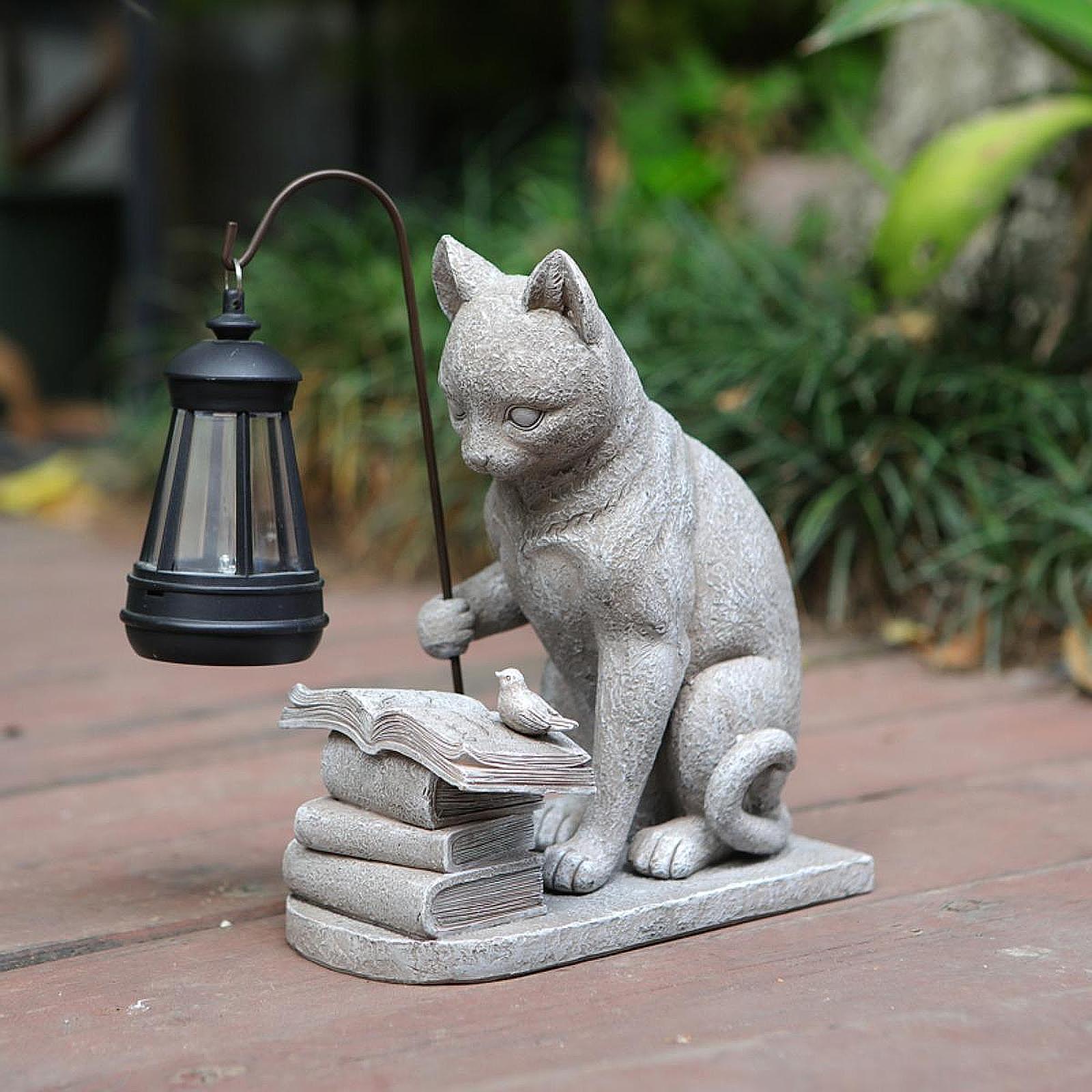 Cat Solar Garden Mini Statue S - Resin Art Sculptures recensie en prijs