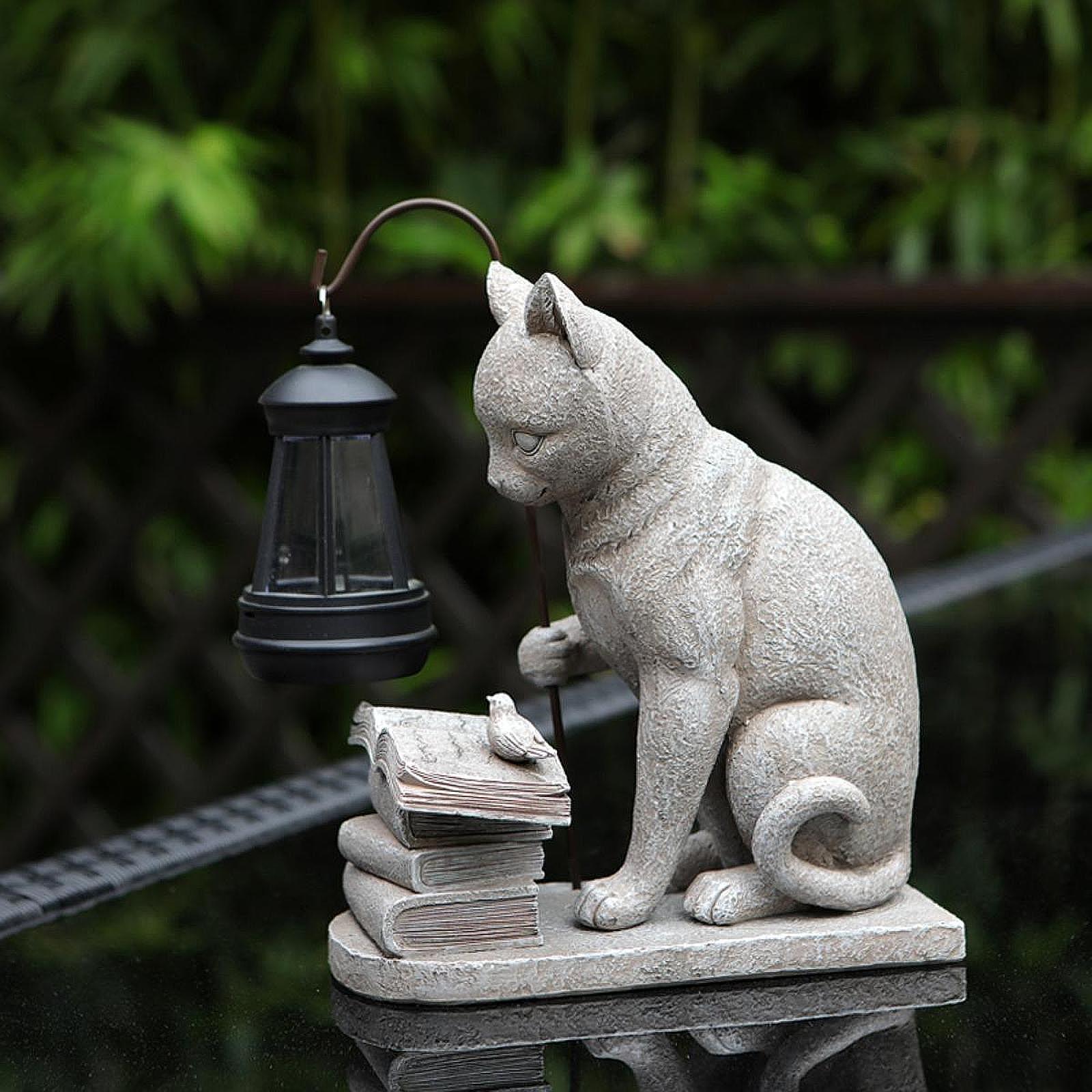 Cat Solar Garden Mini Statue S - Resin Art Sculptures recensie en prijs