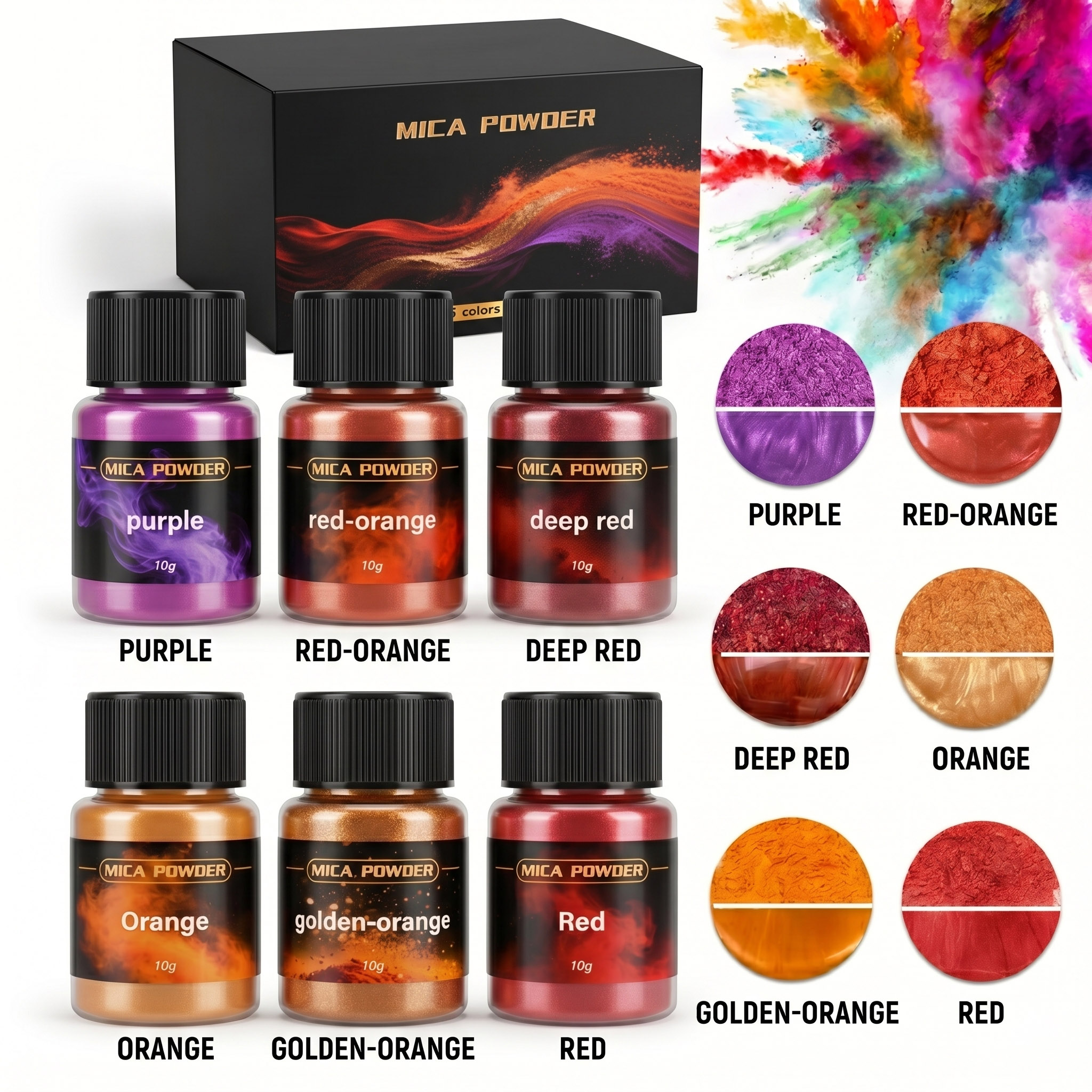 6Colors/Sets metallic powder p - Resin Color Paste recensie en prijs