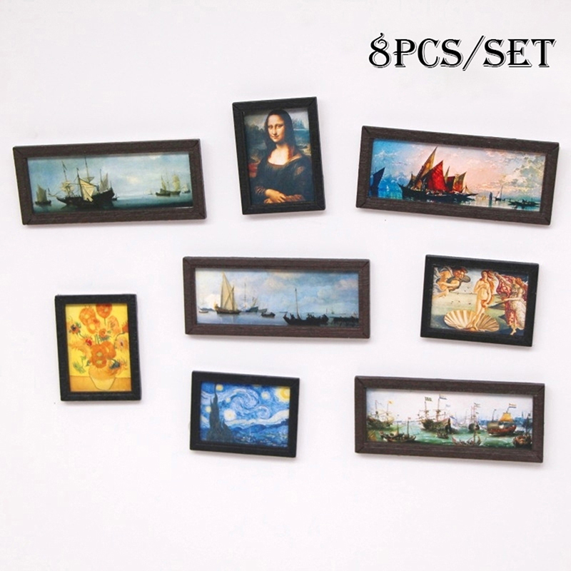 8Pcs/Set 1:12 Dollhouse Miniat - Resin Art On Wall recensie en prijs