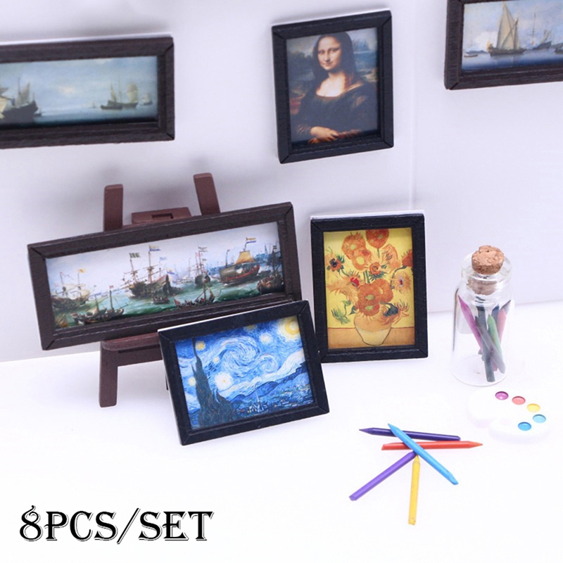 8Pcs/Set 1:12 Dollhouse Miniat - Resin Art On Wall recensie en prijs