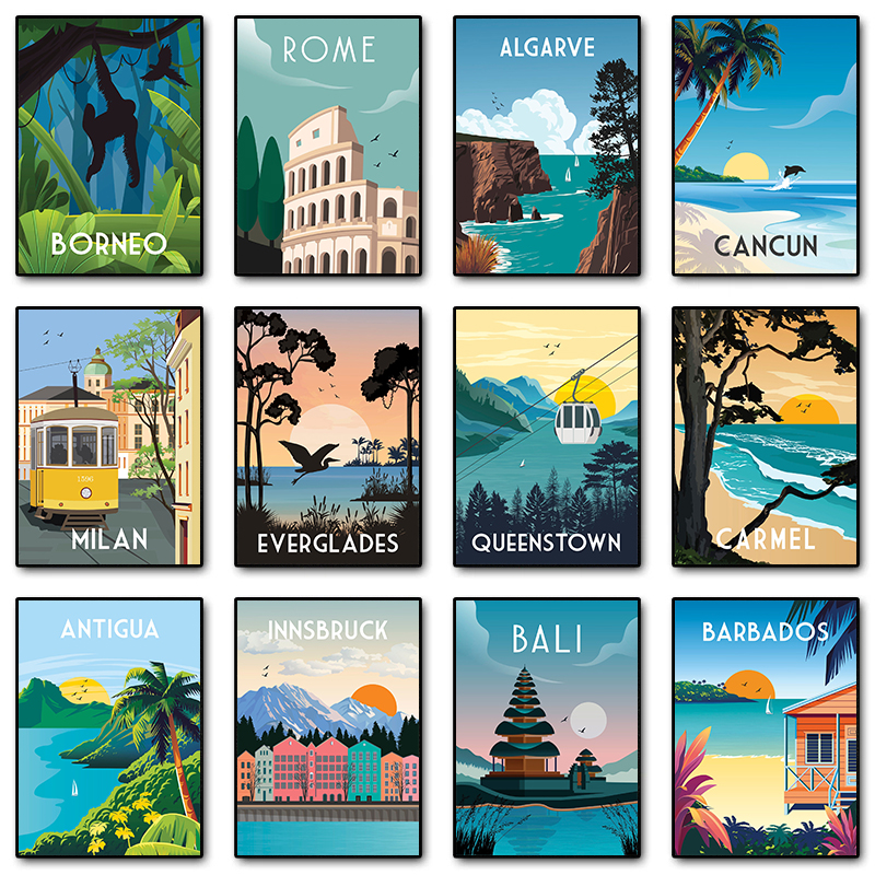 Travel Illustrated Diamond Pai - Resin Art On Wall recensie en prijs